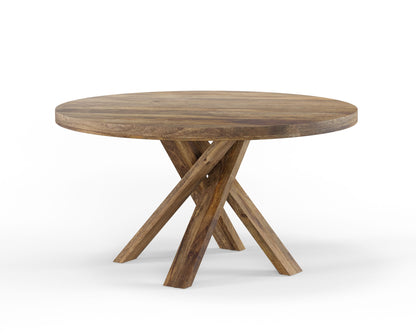 Crossings - Downtown Round Dining Table With 4 Upholstered Chairs - Amber & Dark Gray