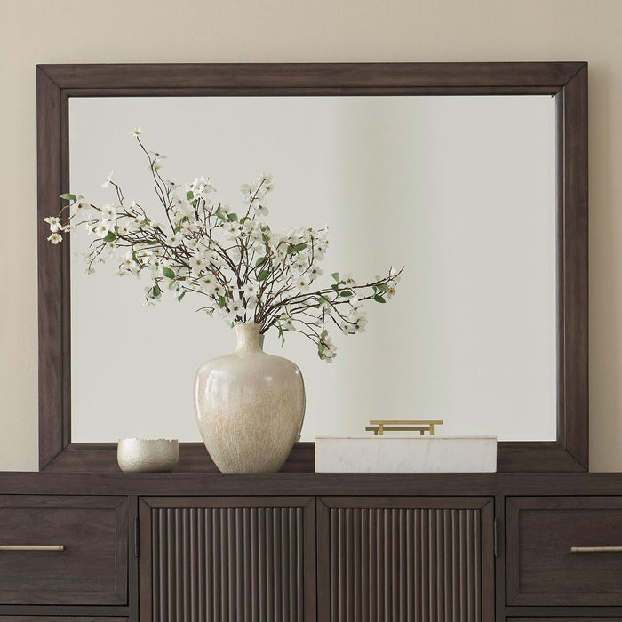 Liberty Furniture Modern Edge Landscape Mirror in Caffe