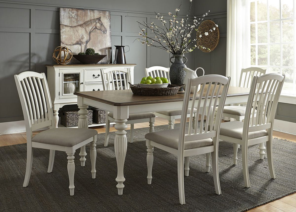 Liberty Furniture Cumberland Creek Rectangular Leg Table in Nutmeg/White
