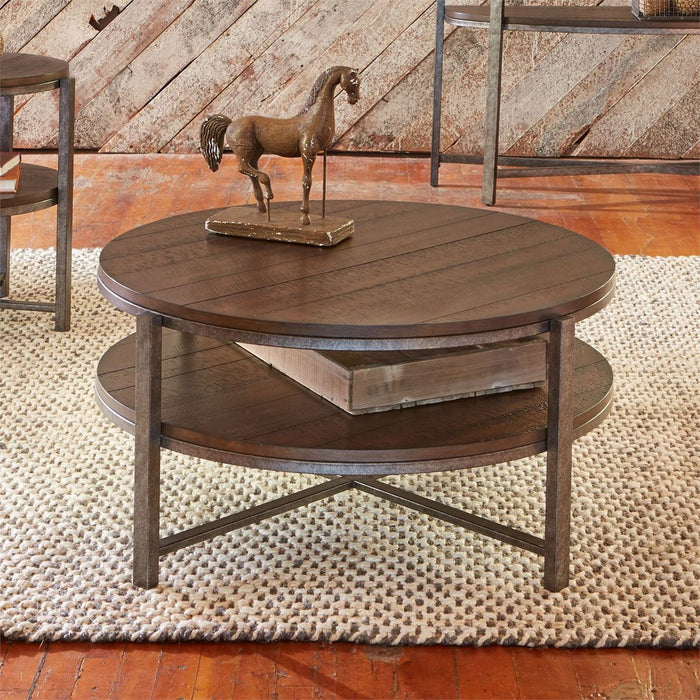 Liberty Breckinridge Round Cocktail Table in Mahogany