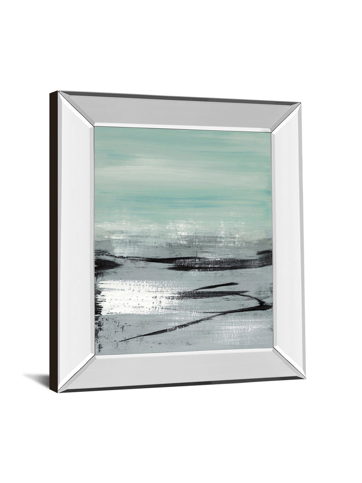 Beach Il By Heather Mcalpine - Mirror Framed Print Wall Art - Gray
