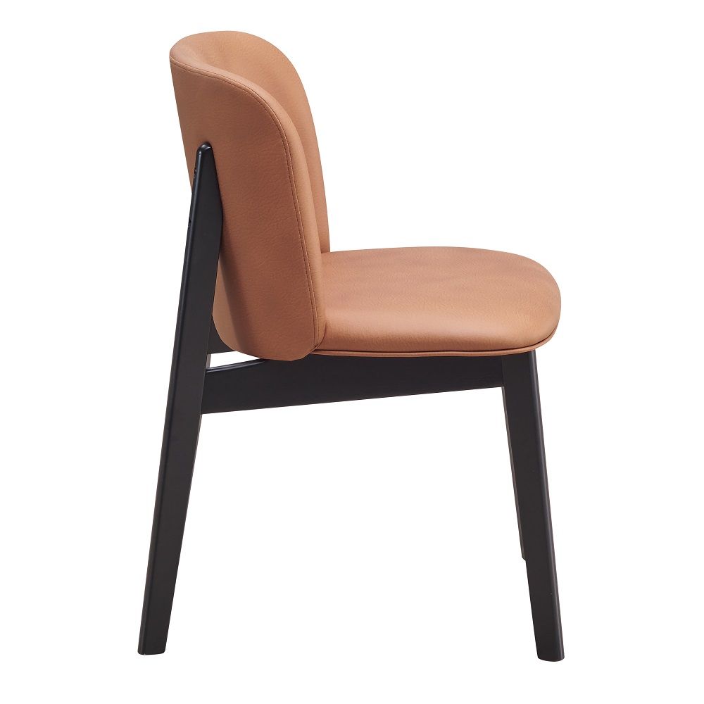 Eliora - Side Chair (Set of 2) - Camel Polish Microfiber & Black