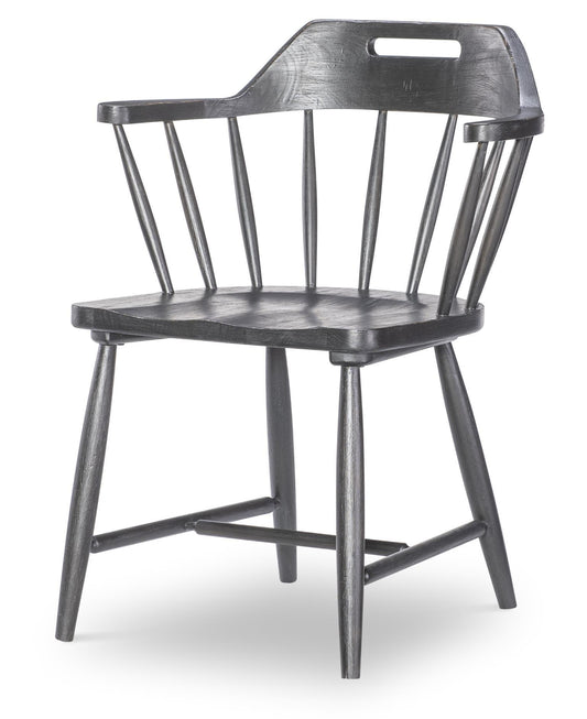 Vintage Market - Spindle Back Arm Chair With Handle Cut Out - Kettle Black