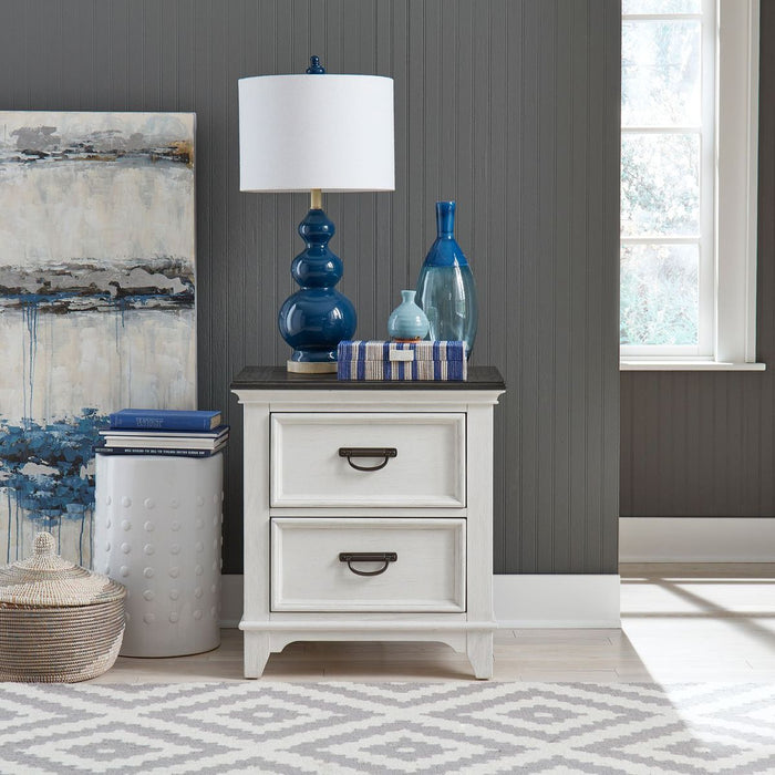 Liberty Furniture Allyson Park 2 Drawer Nightstand with Charging Station in White