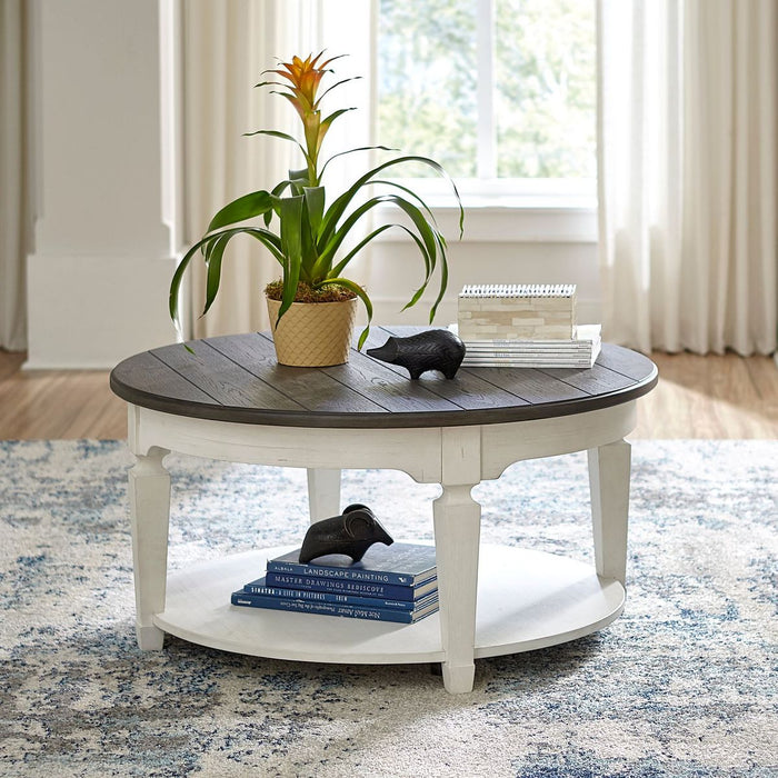 Liberty Furniture Allyson Park Round Cocktail Table in White
