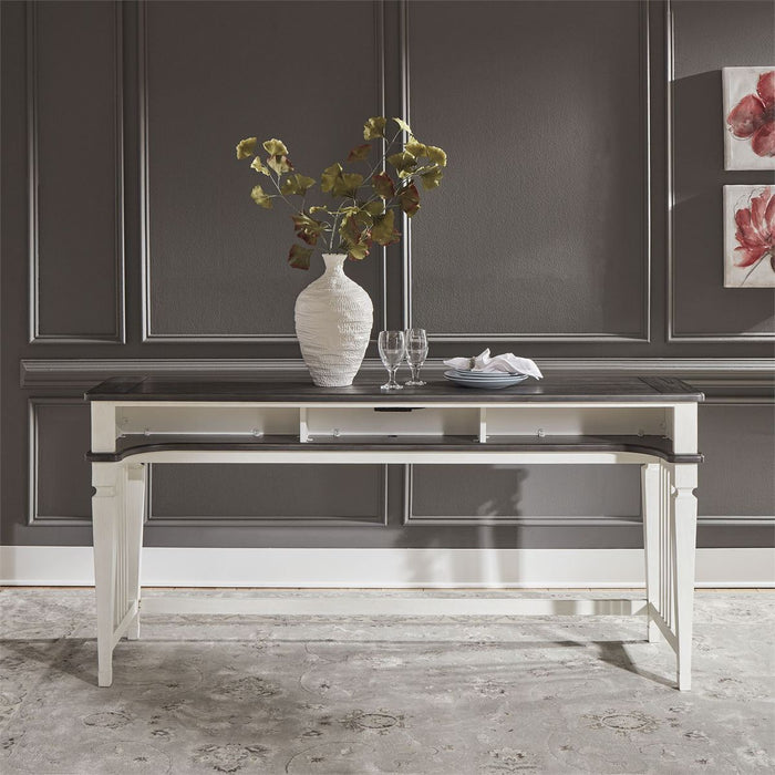 Liberty Allyson Park Console Bar Table in Wirebrushed White
