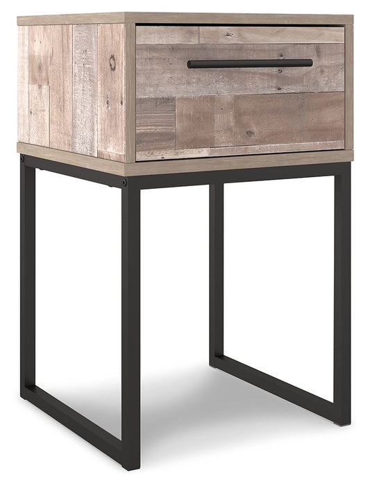 Neilsville - One Drawer Night Stand - Vinyl-Wrapped - Whitewash