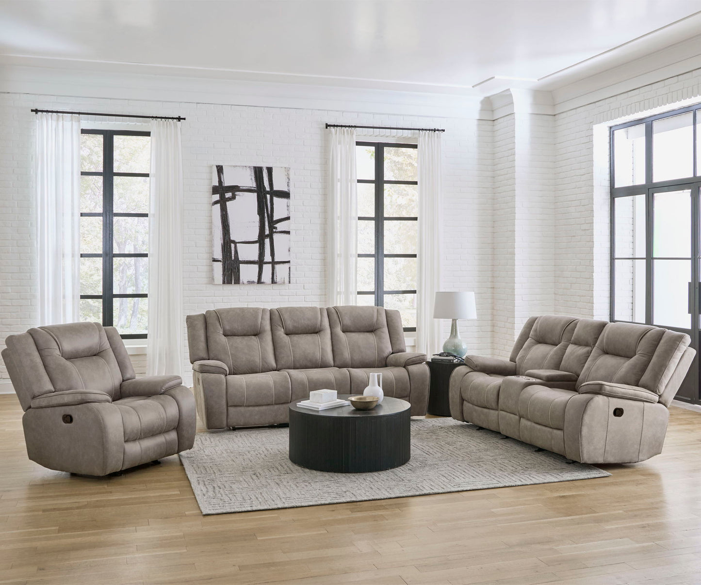 Blake - Reclining Console Loveseat - Desert Taupe