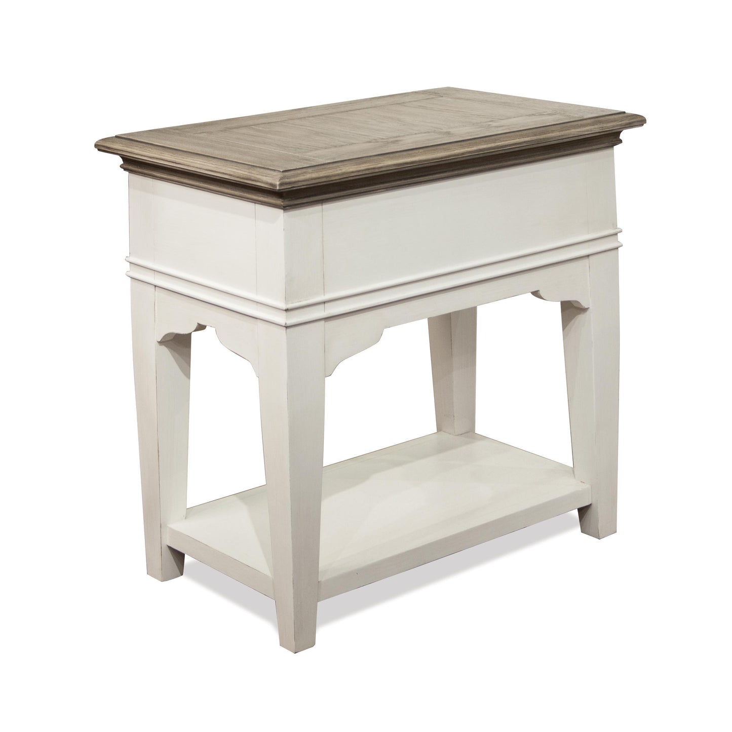 Myra - Chairside Table - Natural / Paperwhite