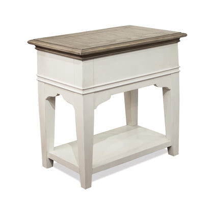 Myra - Chairside Table - Natural / Paperwhite