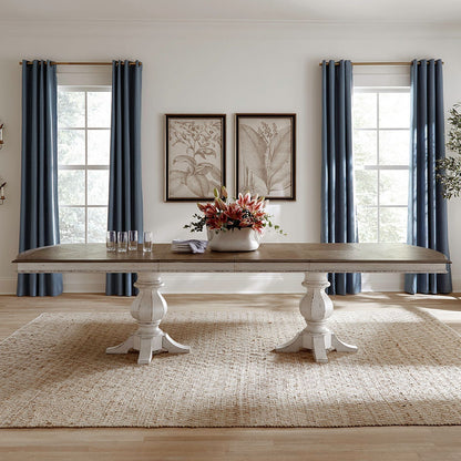 Magnolia Manor - Double Pedestal Table - Antique White