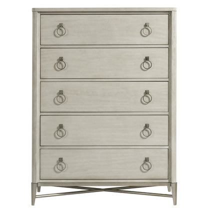 Maisie - Five Drawer Chest - Pearl Silver