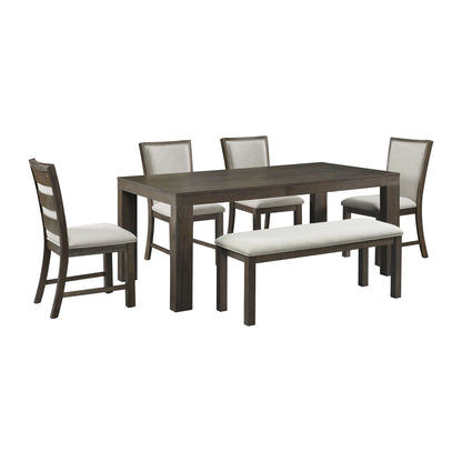 Grady - 6 Piece Dining Set (72" Table, 4 Chairs, Bench) - Brown