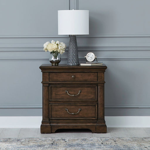 Liberty Furniture Arden Road Nightstand with Charging Station in Satin Cherry image