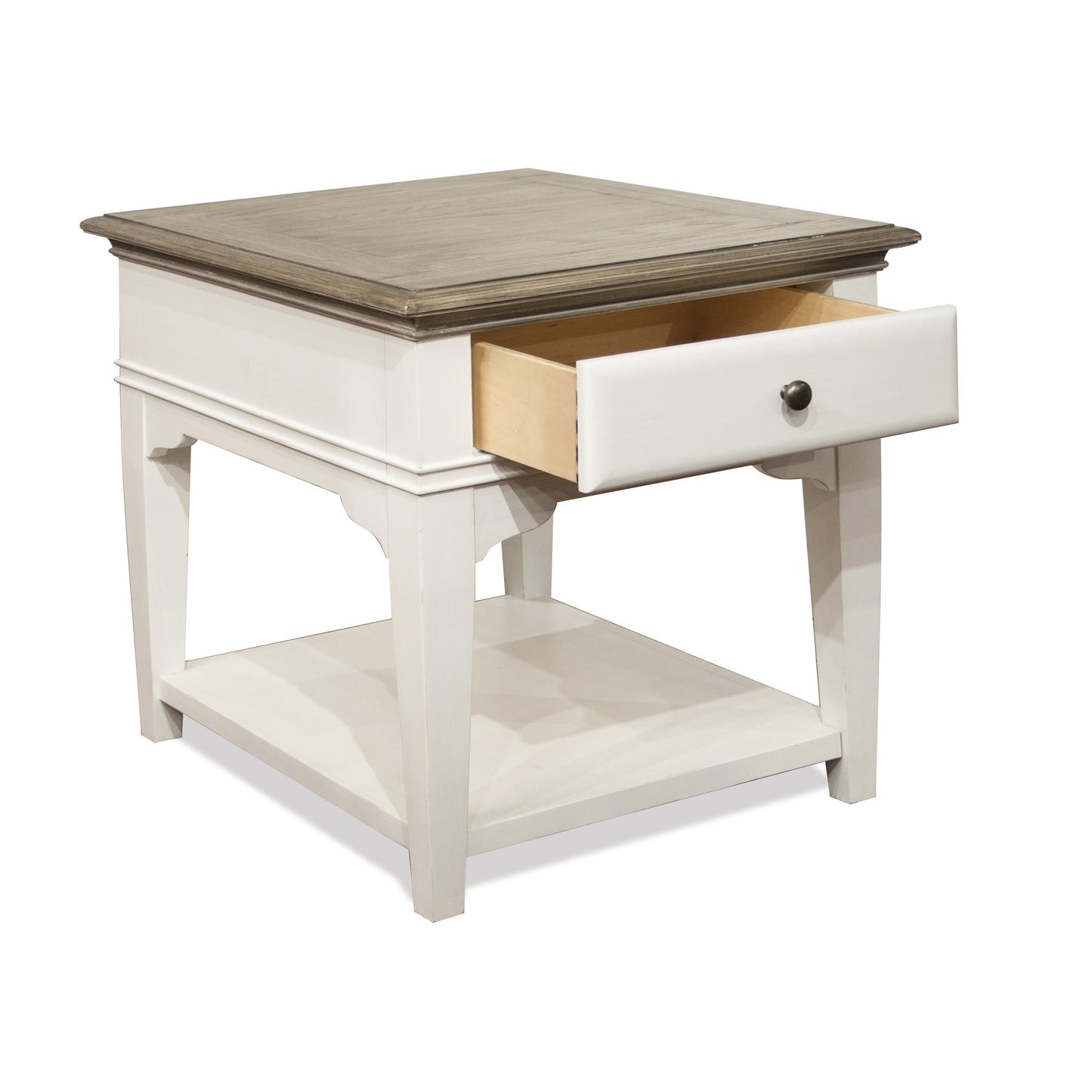 Myra - Leg End Table - Natural / Paperwhite