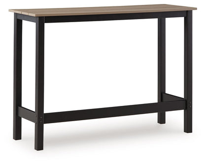 Shoreline Beach - Outdoor Counter Table And 2 Barstools (Set of 3) - Black / Beige