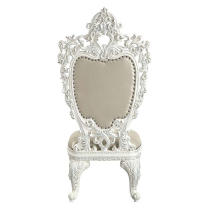 Vanaheim - Side Chair (Set of 2) - Beige Synthetic Leather & Antique White