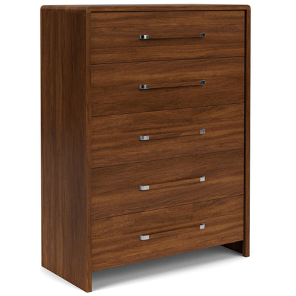 Elsie - Five Drawer Chest - Dark Brown