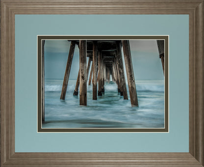 Surf By Bill Carson Photography - Framed Print Wall Art - Blue