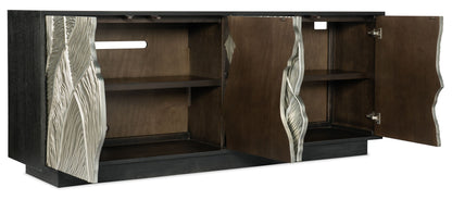 Melange - Summit Gorge Entertainment Console - Black / Pearl Silver