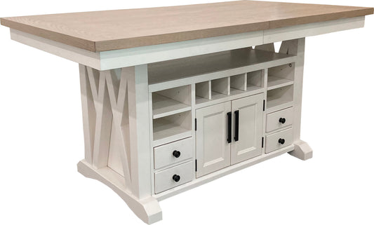 Americana Modern Dining - Island Counter-Height Extendable Dining Table - Cotton