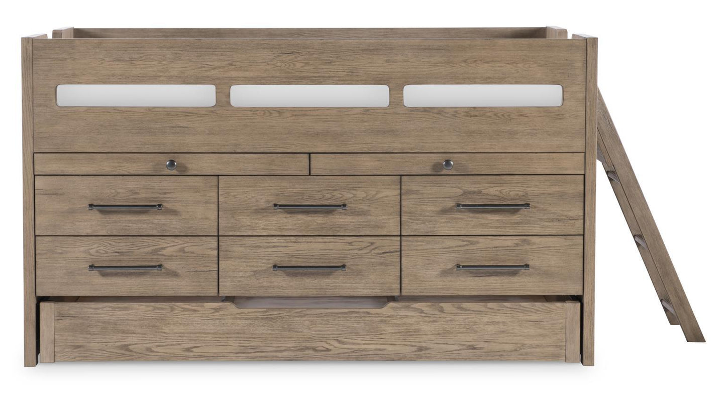 Wyatt - Complete Captains Bed With Trundle Twin - Weathered Stone