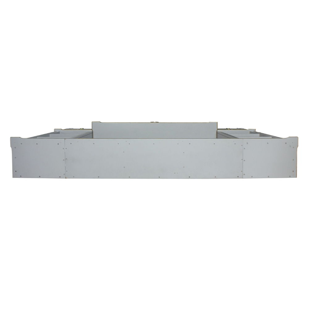 House Marchese - Entertainment Center - Gold Trim & Pearl Gray