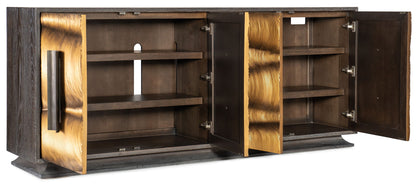 Melange - Swaley 4-Door Credenza - Dark Gray / Gold