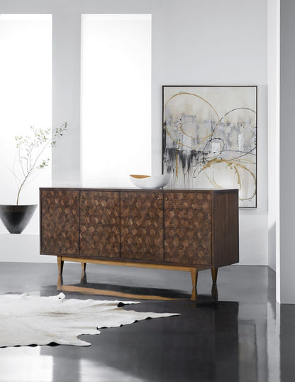 Melange - Alpine 4-Door Credenza - Dark Brown