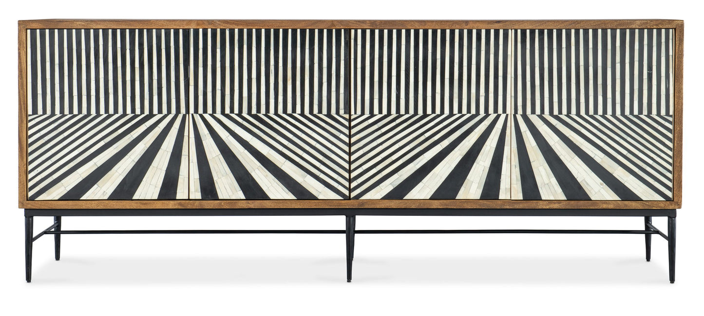 Commerce And Market - Linear Perspective Credenza - Light Brown