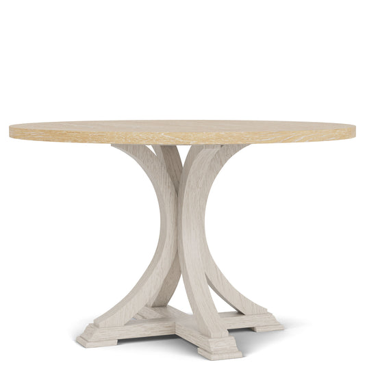 Glenndale - Round Dining Table - Aged White / Wheat