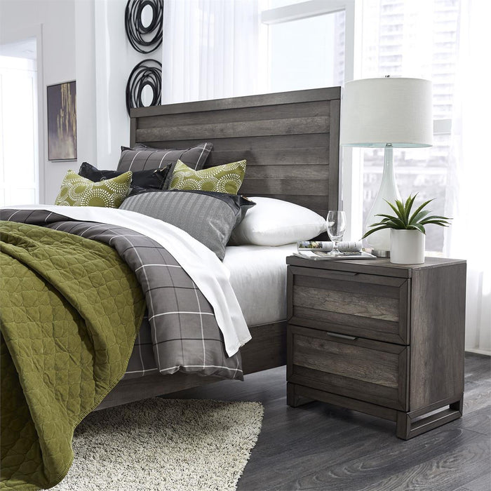 Liberty Furniture Tanners Creek 2 Drawer Nightstand in Greystone
