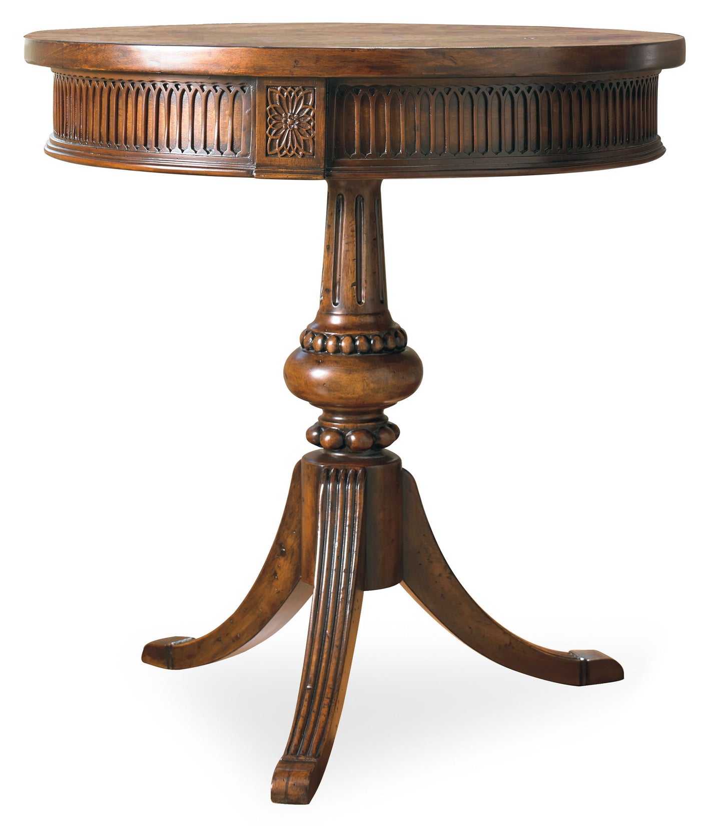 Commerce And Market - Round Pedestal Accent Table - Dark Brown