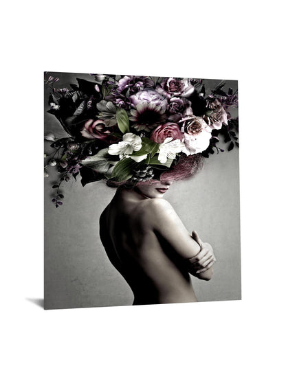 Temp Glass With Foil - Floral Lady Side - Dark Gray