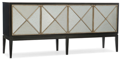 Melange - Jova Four-Door Credenza - Pearl Silver