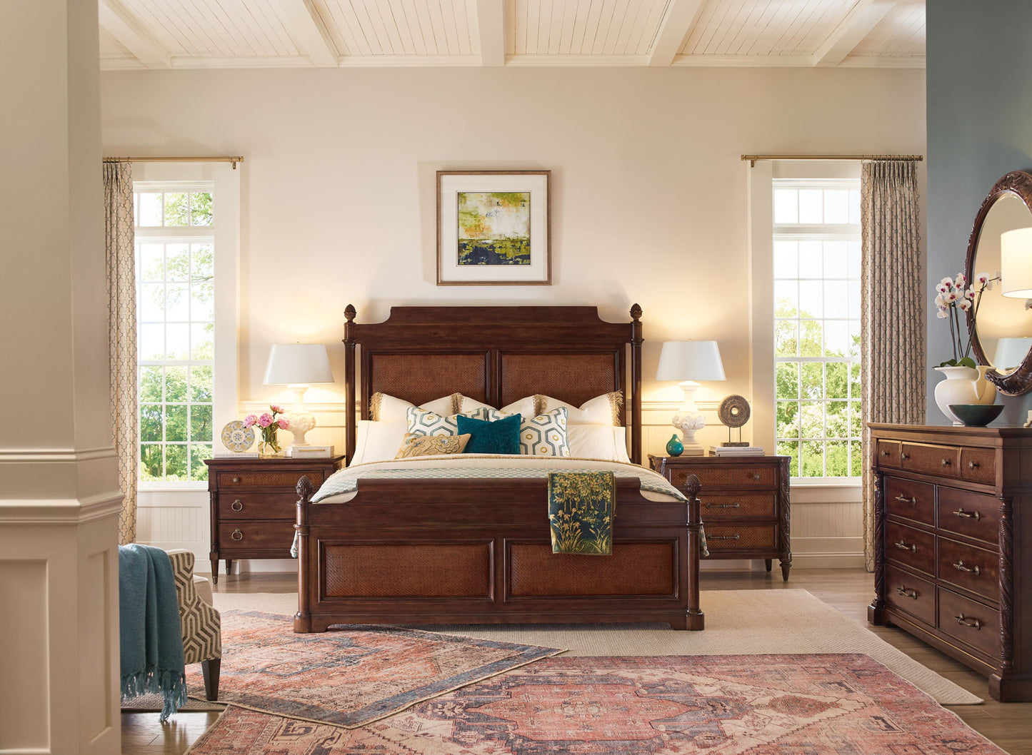 Charleston - King Panel Bed - Dark Brown