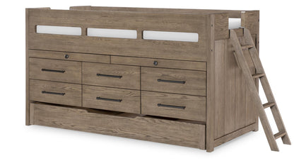 Wyatt - Complete Captains Bed With Trundle Twin - Weathered Stone