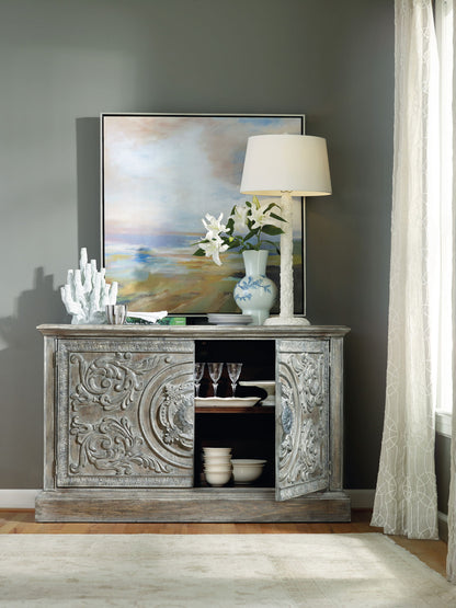 True Vintage - Melange 2-Door Accent Console - Dark Gray