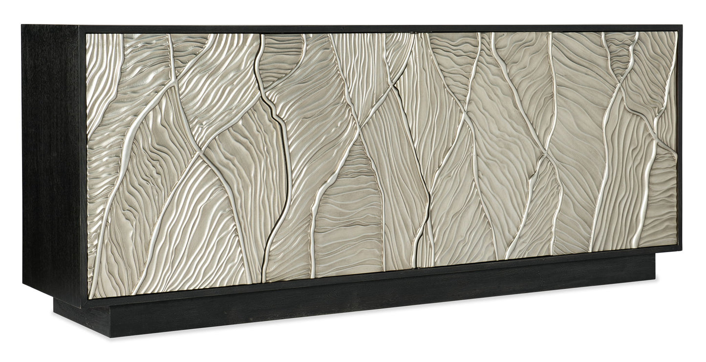 Melange - Summit Gorge Entertainment Console - Black / Pearl Silver