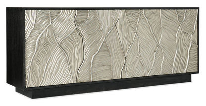 Melange - Summit Gorge Entertainment Console - Black / Pearl Silver