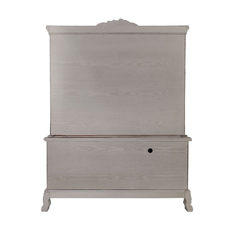 Dresden - Computer Desk & Hutch - Bone White