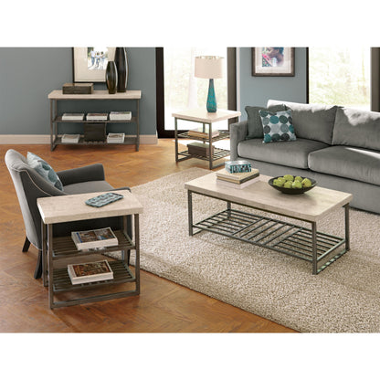 Capri - Chairside Table - Alabaster Travertine