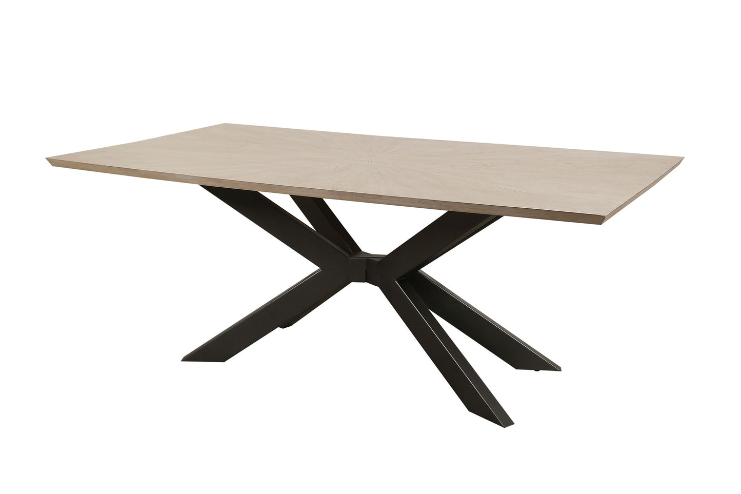 Crossings - Monaco Rectangular Dining Table With 4 Upholstered Chairs - Solid Mango / Pearl Silver