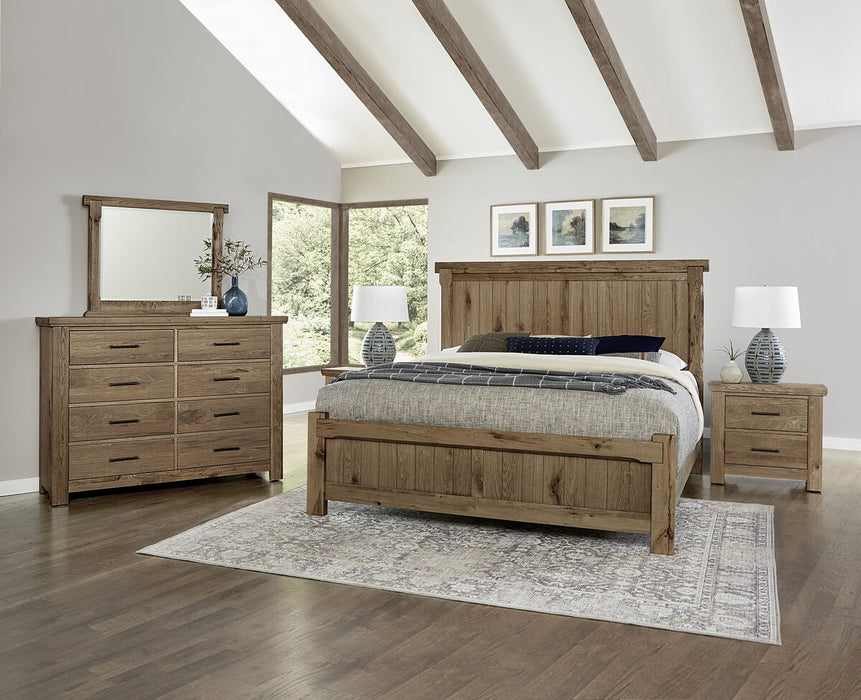 Vaughan Bassett Yellowstone California King American Dovetail Panel Bed in Chestnut Natural