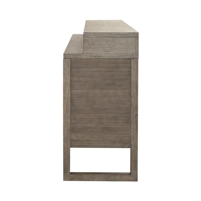 Liberty Furniture Bartlett Field Console Bar Table in Dusty Taupe