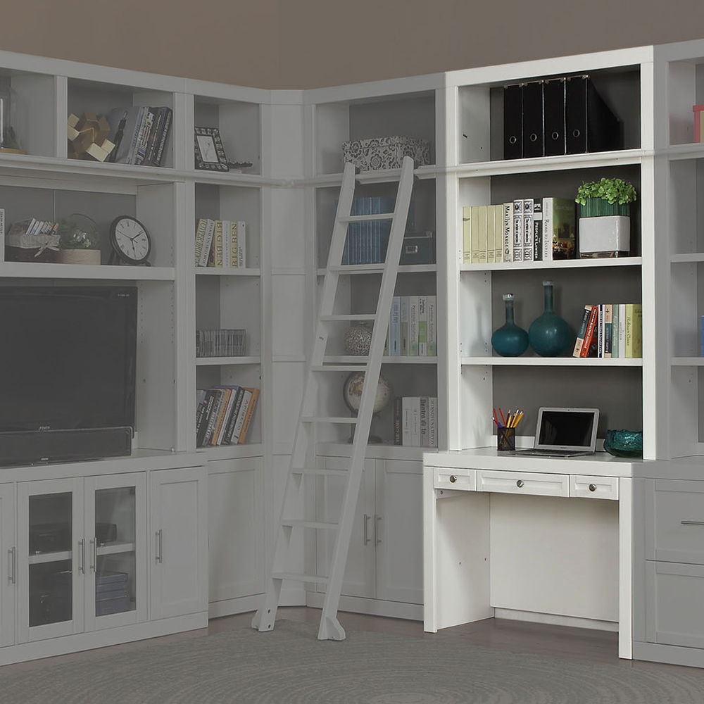 Catalina - Library Desk And Hutch - Cottage White