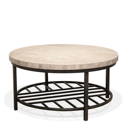Capri - Round Cocktail Table - Alabaster Travertine