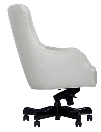 Dc#122 - Leather Desk Chair - Alabaster