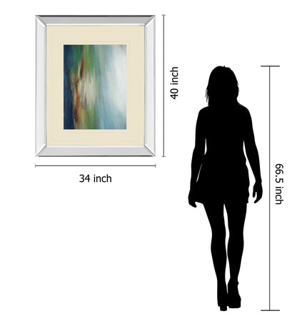 First Light By S. D'auguiar - Mirror Framed Print Wall Art - Blue