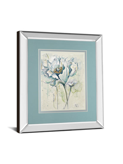 Fresh Poppies I By Patricia Pinto - Mirror Framed Print Wall Art - Blue